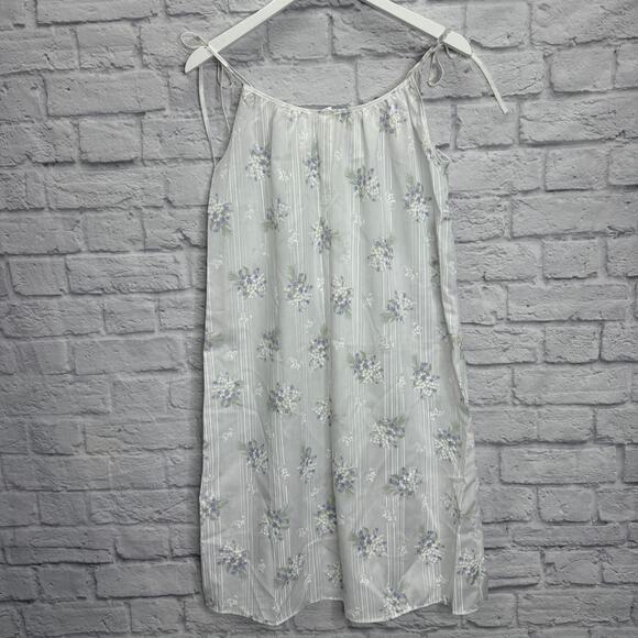 Vintage Ballet Peignoir Set Size M White Floral Cotton Blend Robe Gown Short New - Picture 12 of 12